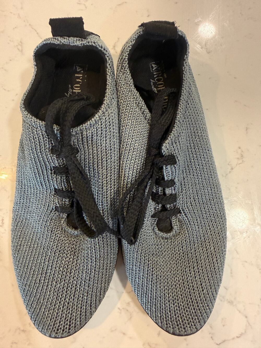Arcopedico Women’s LS Knit Lace Up Shoes Gray Black EU 40 US 9 Comfort